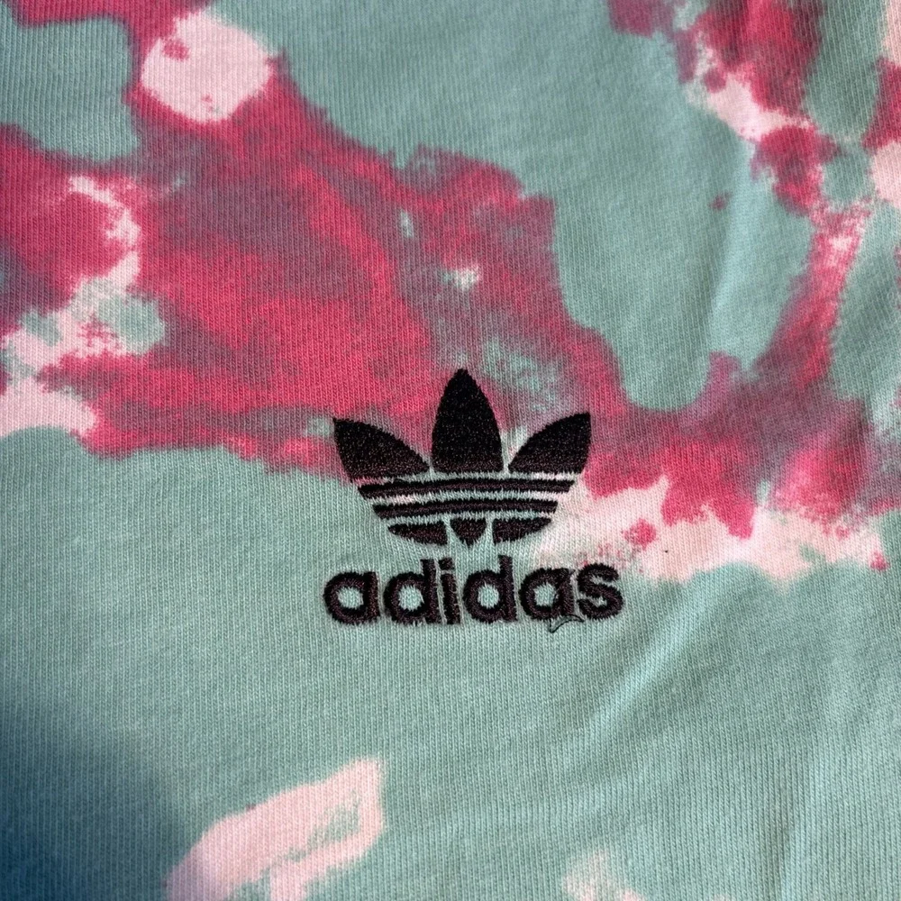 Adidas Originals Mint Green Pink Tie Dye Trefoil Logo T-Shirt H48519 Mens Small